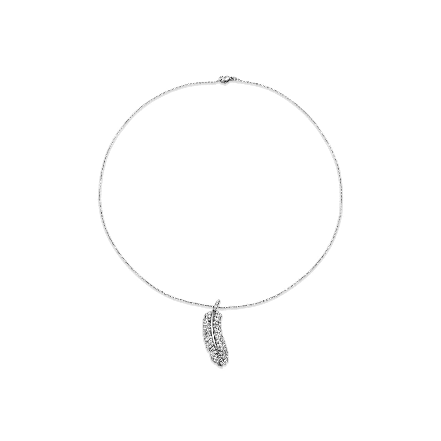Collar con Circonita Brillante acabado plata - Hizbel