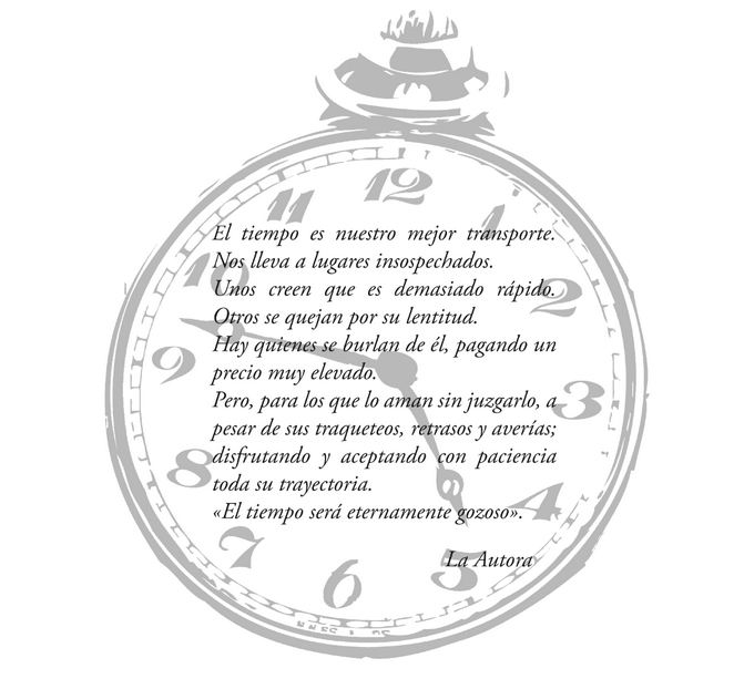 Nota de la autora hablando del tiempo como medio de transporte