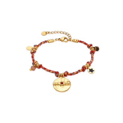 Pulsera con Cristal Azul Oscuro acabado oro 18k - Liskel