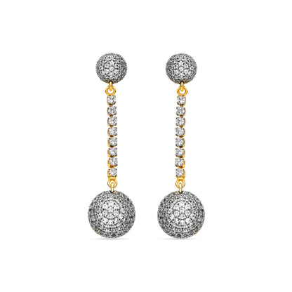 Pendientes con Circonita Brillante acabado oro 18k - Elib