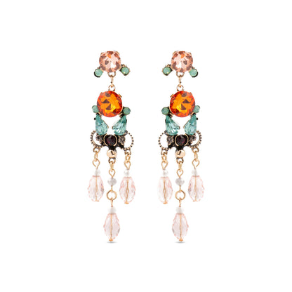 Pendientes con Cristal Multicolor acabado oro 18k - Mormus