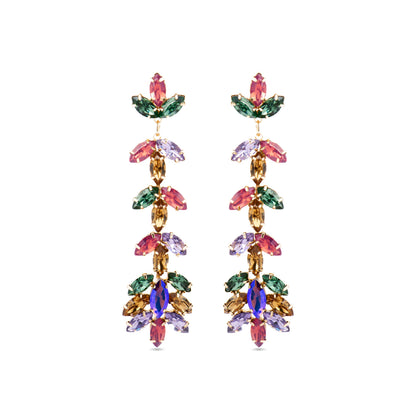 Pendientes con Cristal Multicolor acabado oro 18k - Durblai