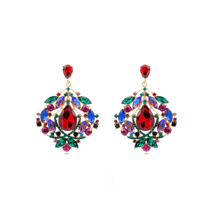 Pendientes con Cristal Multicolor acabado oro 18k - Moken