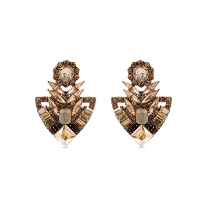 Pendientes con Cristal Multicolor acabado oro 18k - Gothka