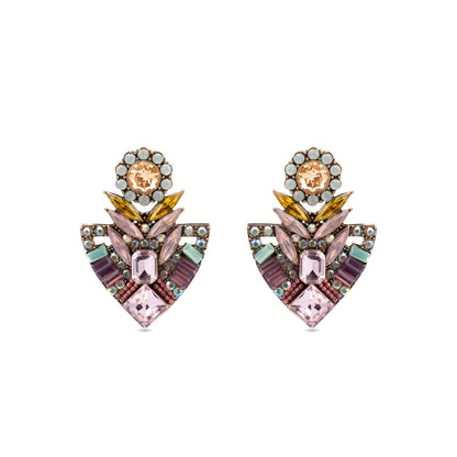 Pendientes con Cristal Multicolor acabado oro 18k - Aphuat