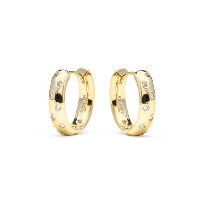 Pendientes acabado oro amarillo de 18k y Circonita Brillante - Yase