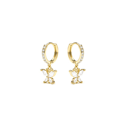 Pendientes acabado oro amarillo de 18k y Circonita Brillante - Zare