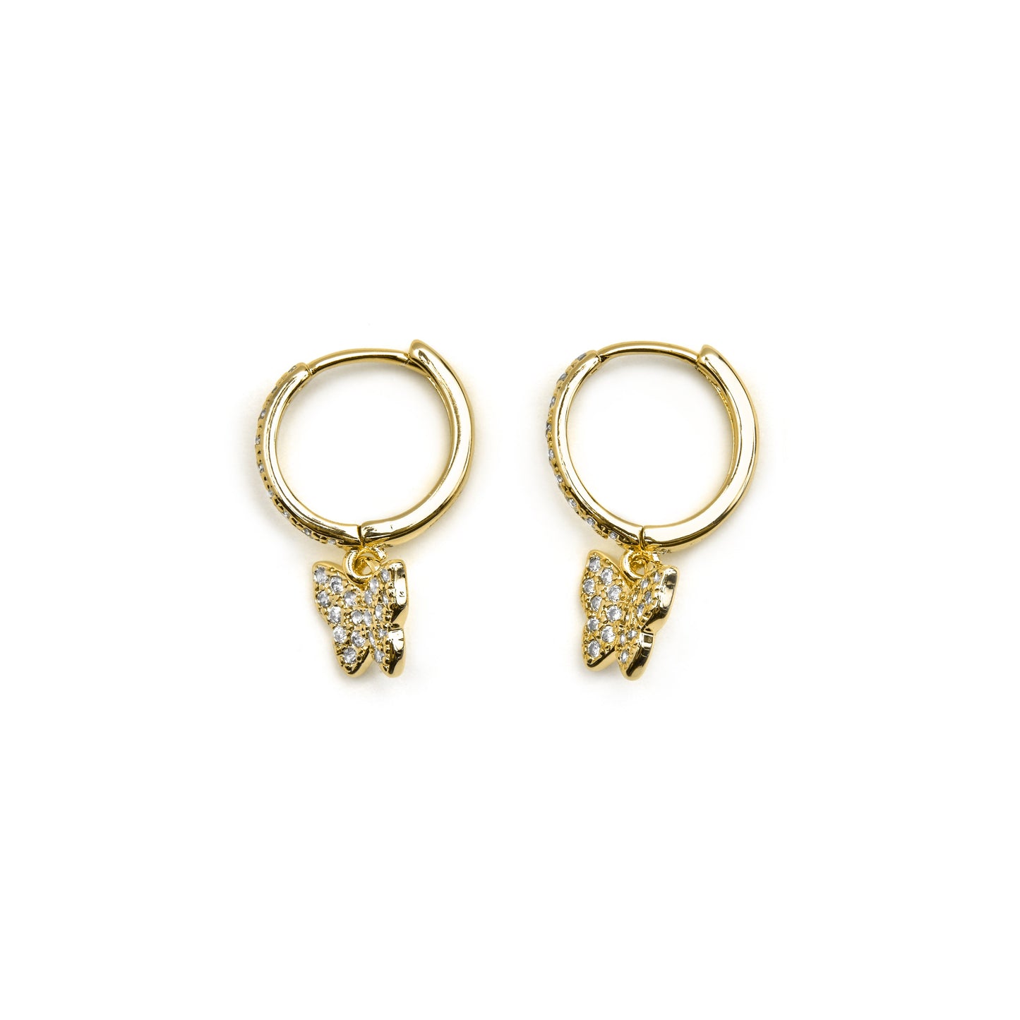 Pendientes con Circonita Brillante acabado oro 18k - Thai