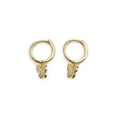 Pendientes con Circonita Brillante acabado oro 18k - Thai