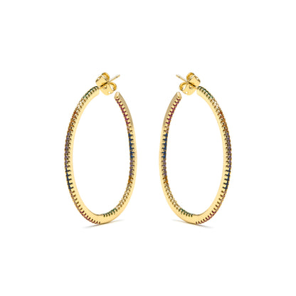 Pendientes con Circonita Brillante acabado oro 18k - Macare