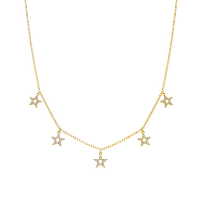Collar con Circonita Brillante acabado oro 18k - Zeam