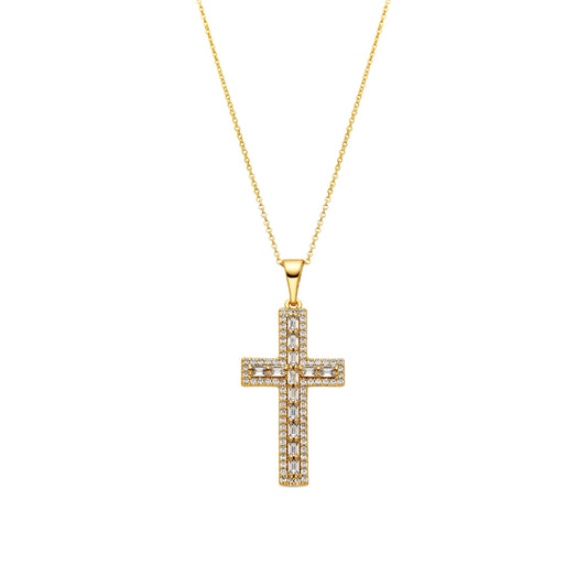 Collar con Circonita Brillante acabado oro 18k - Diora