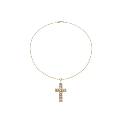 Collar con Circonita Brillante acabado oro 18k - Diora