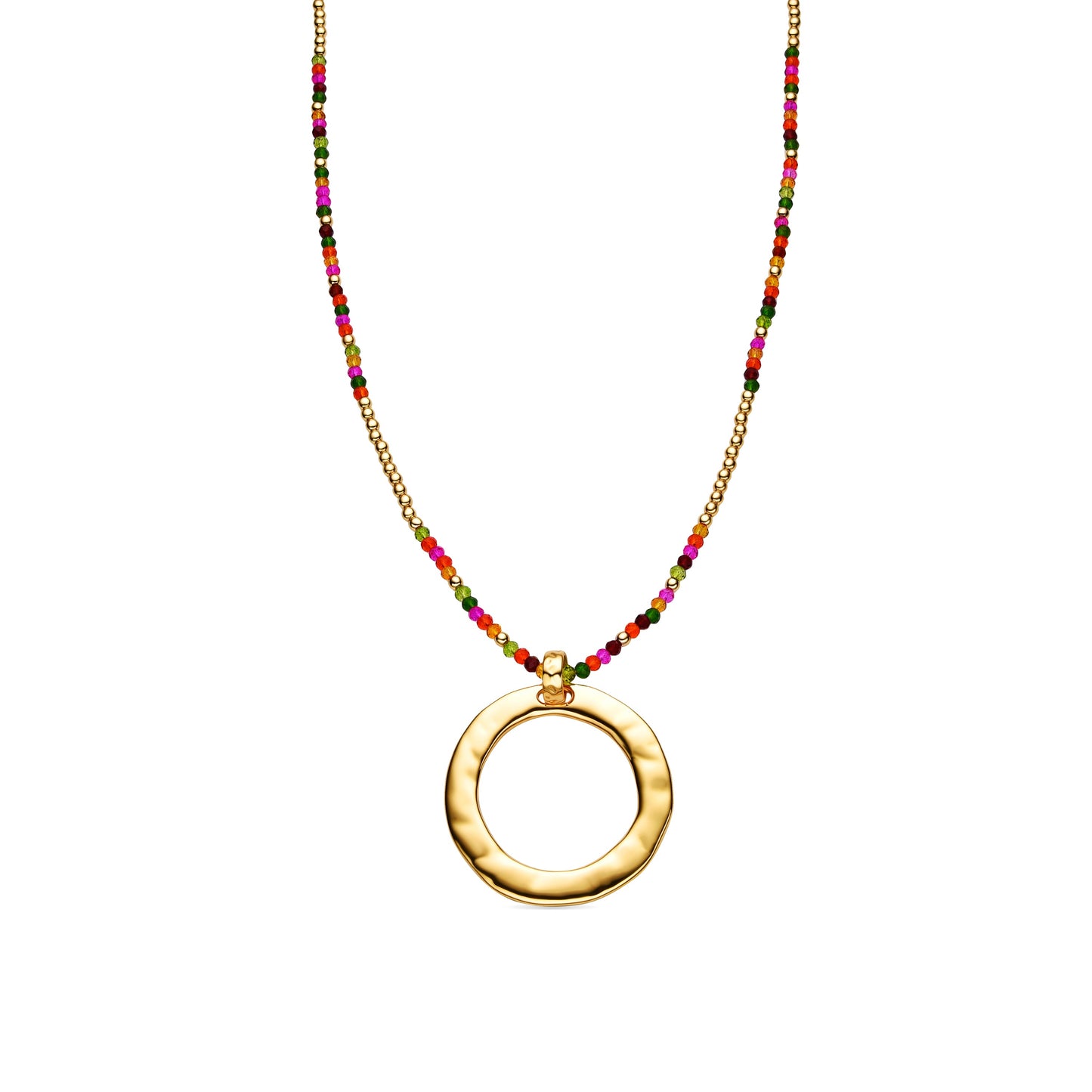 Collar con Cristal Rosa acabado oro 18k - Miota