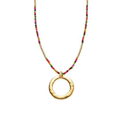 Collar con Cristal Rosa acabado oro 18k - Miota