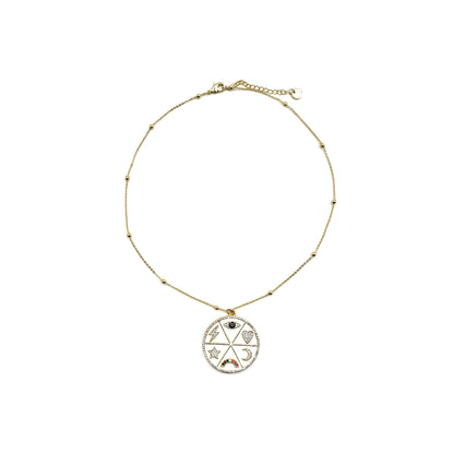 Collar con Circonita Multicolor acabado oro 18k - Thiem