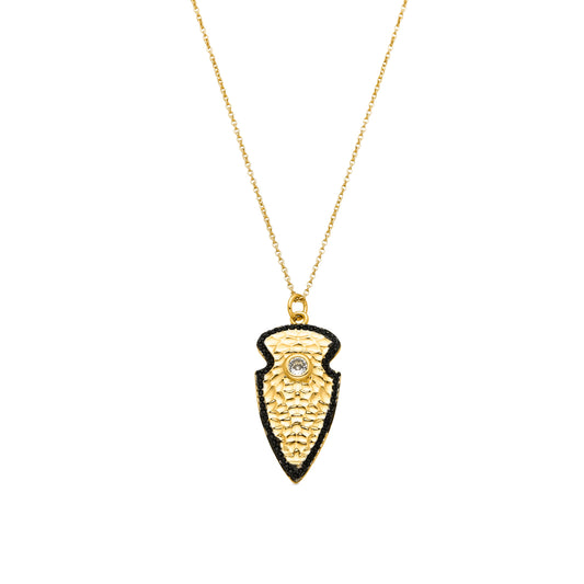 Collar con Circonita Brillante acabado oro 18k - Otla