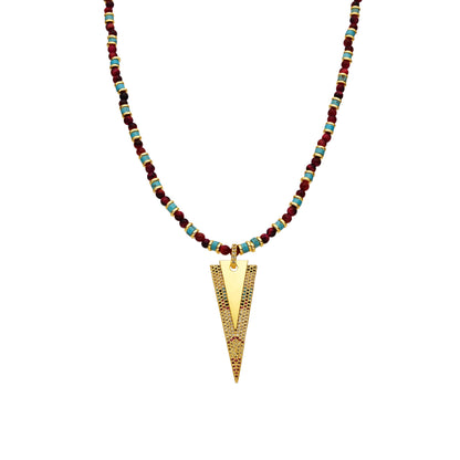 Collar con Circonita Multicolor acabado oro 18k - Colix