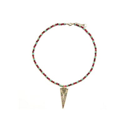 Collar con Circonita Multicolor acabado oro 18k - Colix