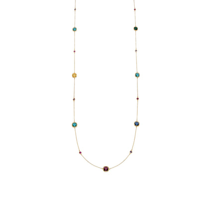Collar con cuarzo hidrotermal multicolor acabado oro amarillo 18k-Docal