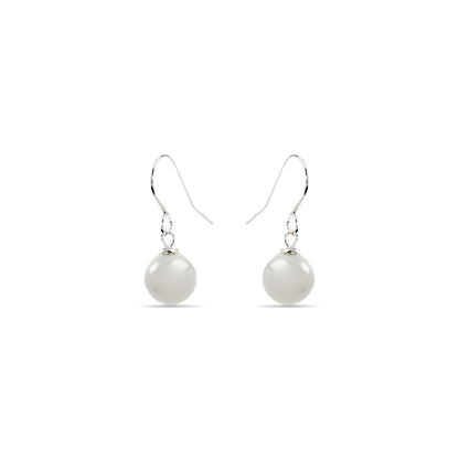 Pendientes con Perla Blanca acabado plata - Darana
