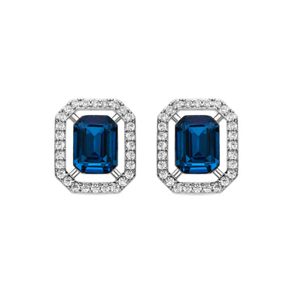Pendientes con Circonita Topacio Azul acabado plata - Surin