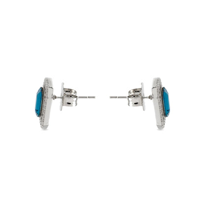 Pendientes con Circonita Topacio Azul acabado plata - Surin