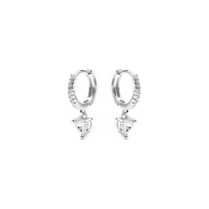 Pendientes acabado plata y Circonita Brillante - Drasa
