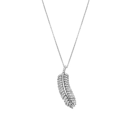 Collar con Circonita Brillante acabado plata - Hizbel