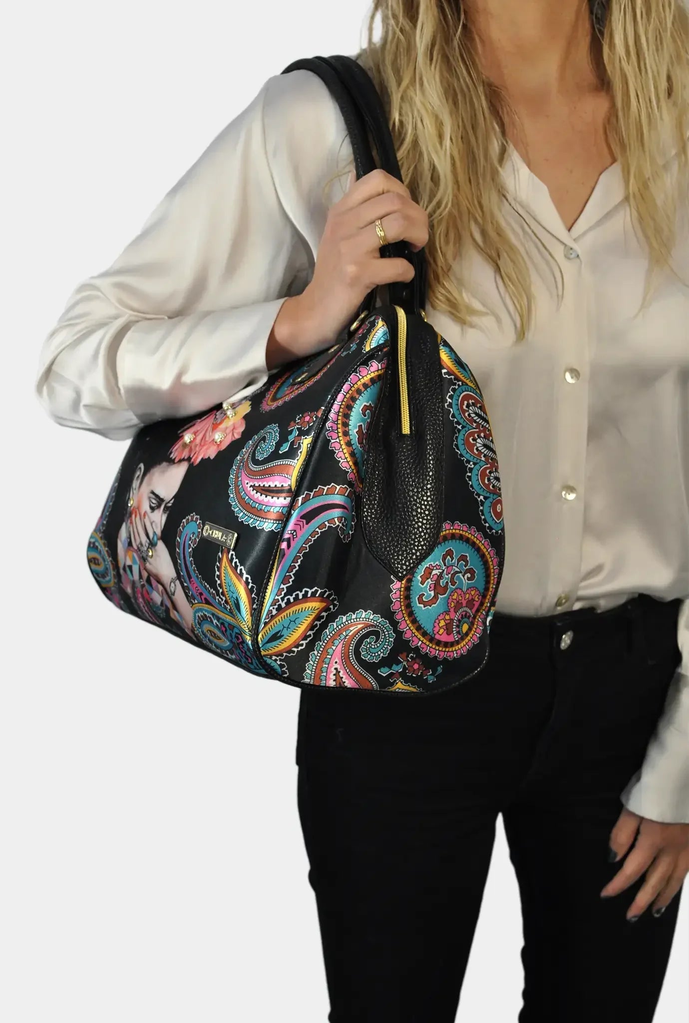 Bolso de hombro mediano Celia Frida Kahlo Multicolor | CHULA Tulum