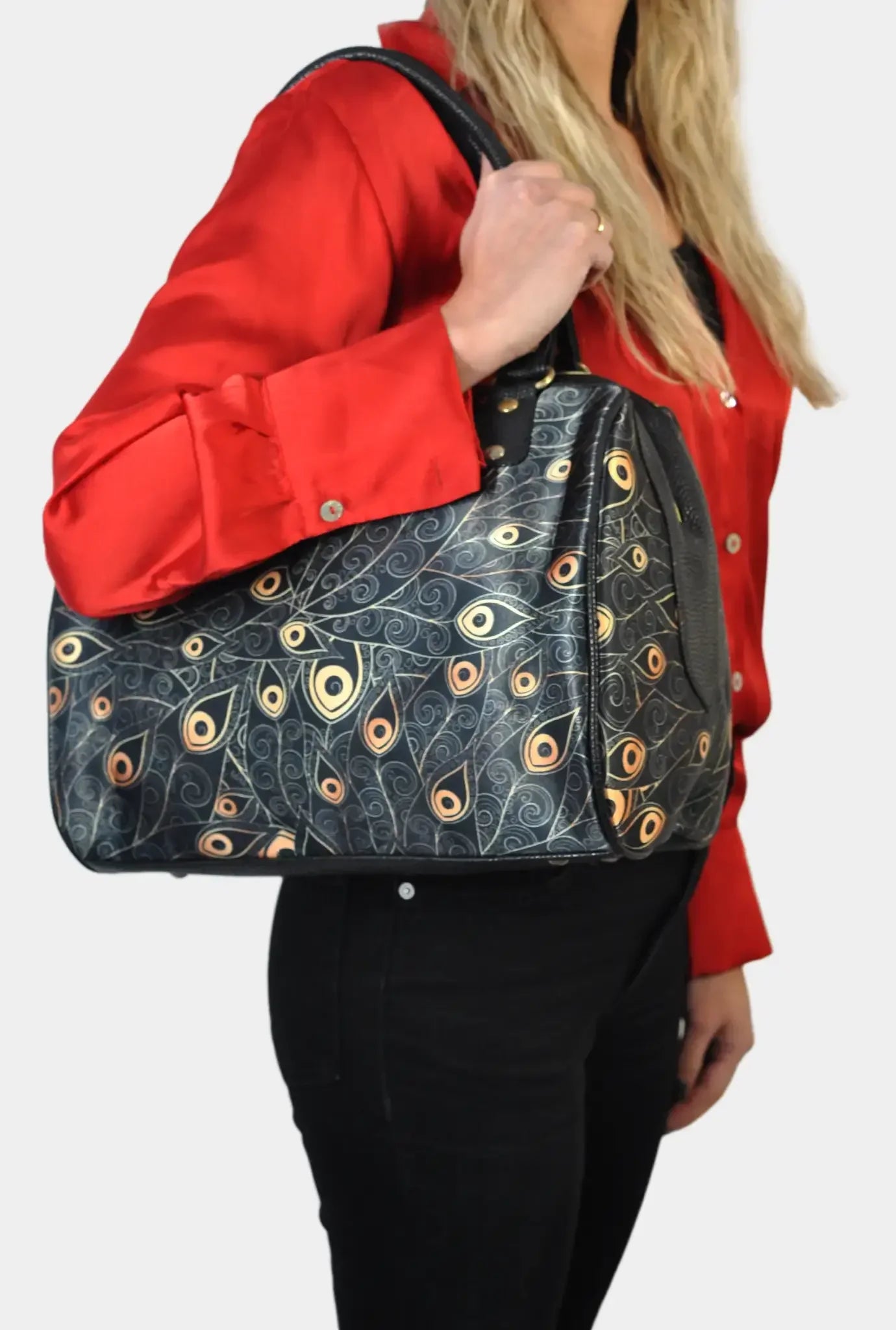 Bolso de hombro mediano Celia Peacock Golden | CHULA Tulum