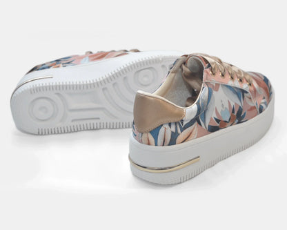 Zapatillas Urbanas de Mujer Hojas Crema - Moda Sostenible Cuero Vegano | CHULA Tulum